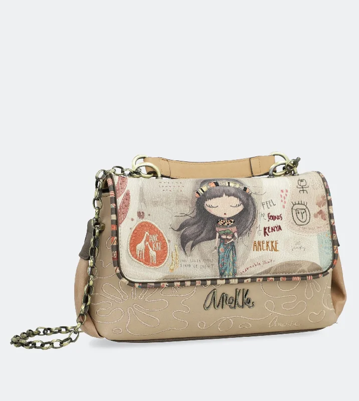 Women's Crossbody Bag with Magnetic Closure in White for Quick AccessKenya Crossbody bag with a chain