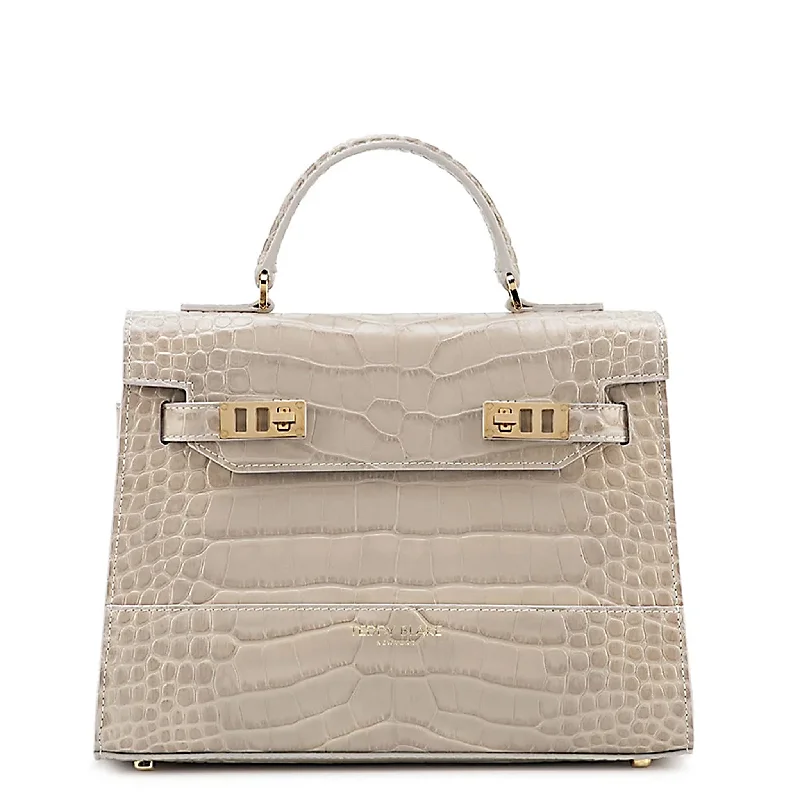 Medium - sized Canvas Crossbody Bag in Beige with Floral Print for Spring OutingsKim Croco 11" Medium - sized Canvas Crossbody Bag in Beige with Floral Print for Spring OutingsKim Croco 11"