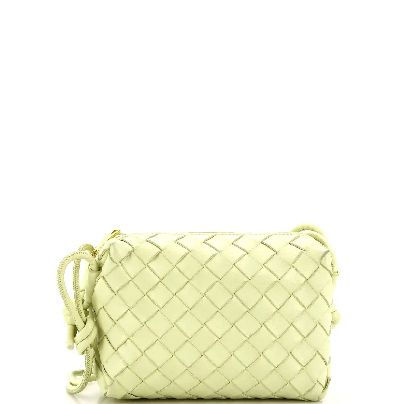 Suede Crossbody Bag in Olive Green for Fall Fashion StatementsLoop Crossbody Bag Intrecciato Nappa Mini Suede Crossbody Bag in Olive Green for Fall Fashion StatementsLoop Crossbody Bag Intrecciato Nappa Mini
