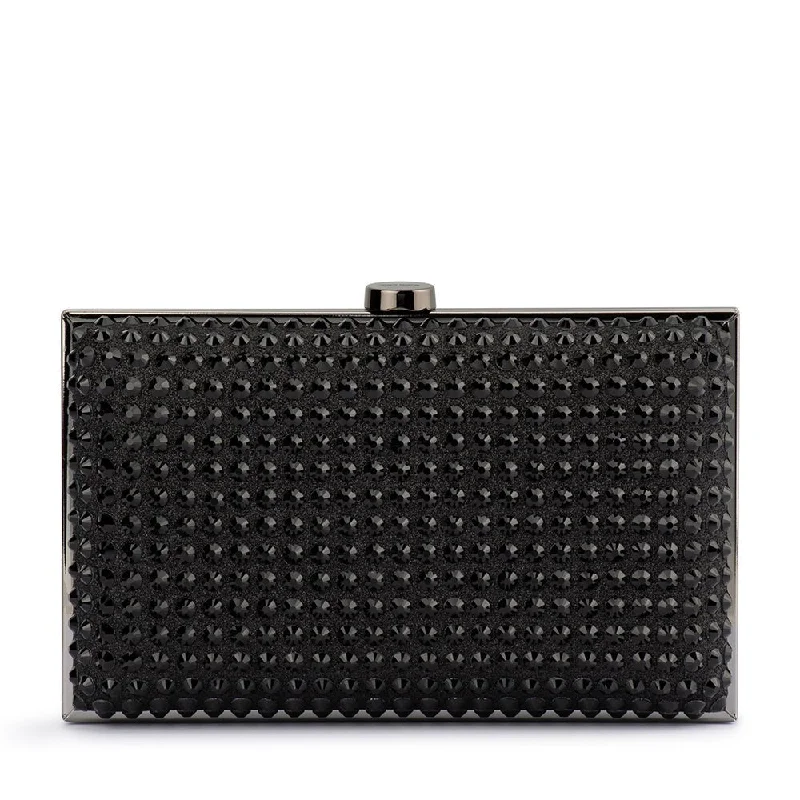 Quilted Leather Evening Bag in Gray for Sophisticated EventsMANUELA Hotfix Clutch