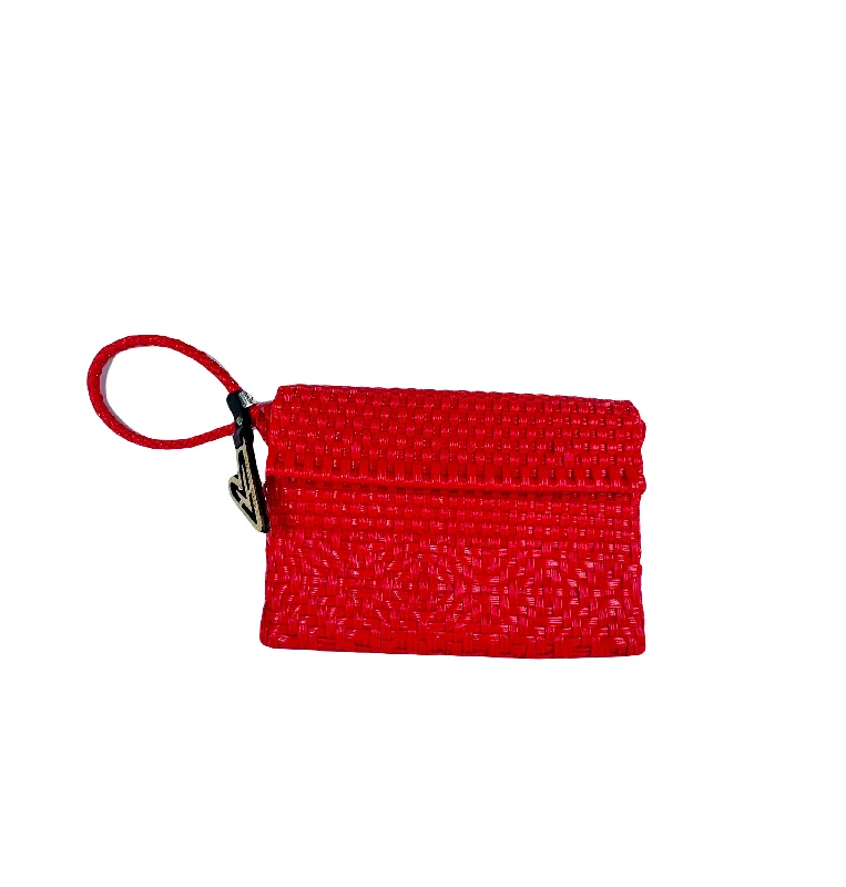 Geometric - Patterned PVC Evening Bag in Multicolor for Trendy Nights OutMaria Victoria | Red CA | Upcycled, Handwoven, Wristlet Geometric - Patterned PVC Evening Bag in Multicolor for Trendy Nights OutMaria Victoria | Red CA | Upcycled, Handwoven, Wristlet