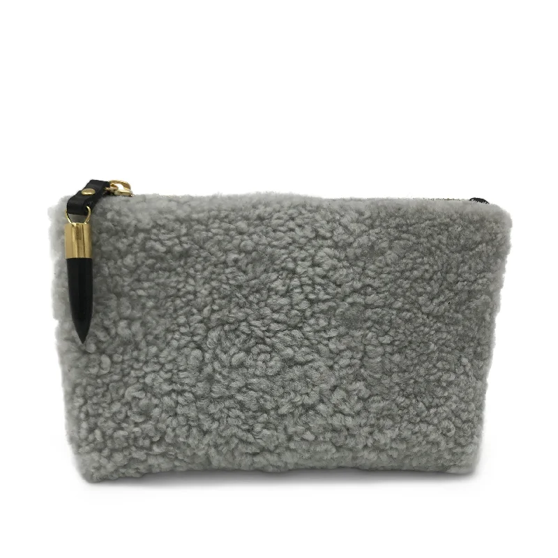 Lace - Trimmed Satin Clutch in Ivory for Garden WeddingsMarlborough Cosmetic Case - Grey Shearling and Camo Suede Lace - Trimmed Satin Clutch in Ivory for Garden WeddingsMarlborough Cosmetic Case - Grey Shearling and Camo Suede