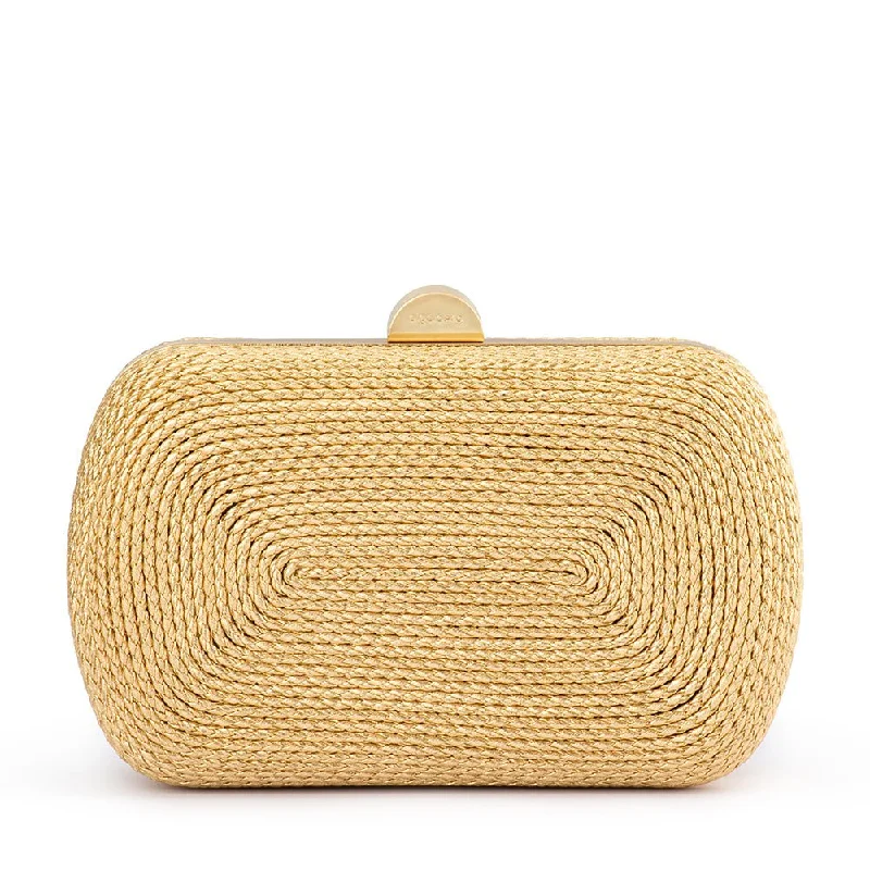 Snake - Skin Effect Clutch in Green for Exotic PartiesMARTINA Coiled Rope Clutch