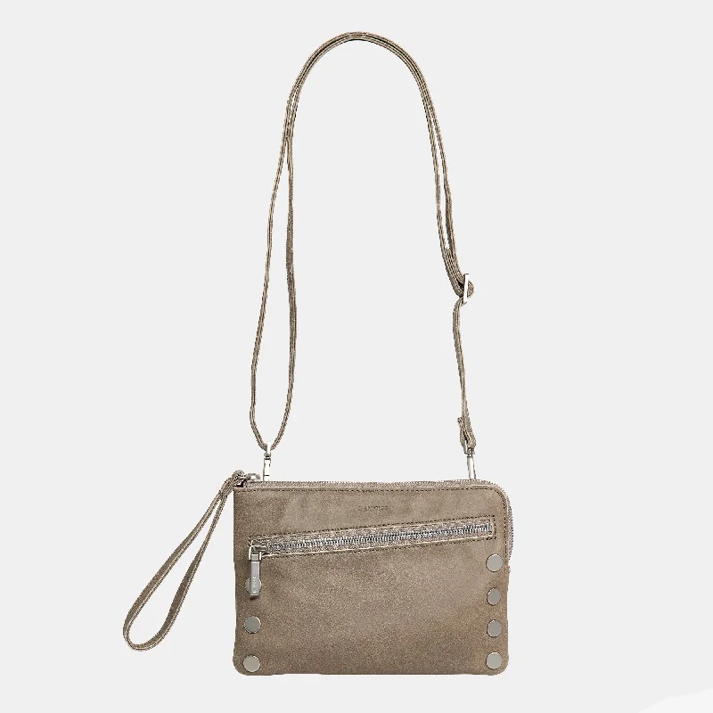 Women's Embroidered Silk Evening Bag in Navy for WeddingsNash Small | Pewter/Brushed Silver
