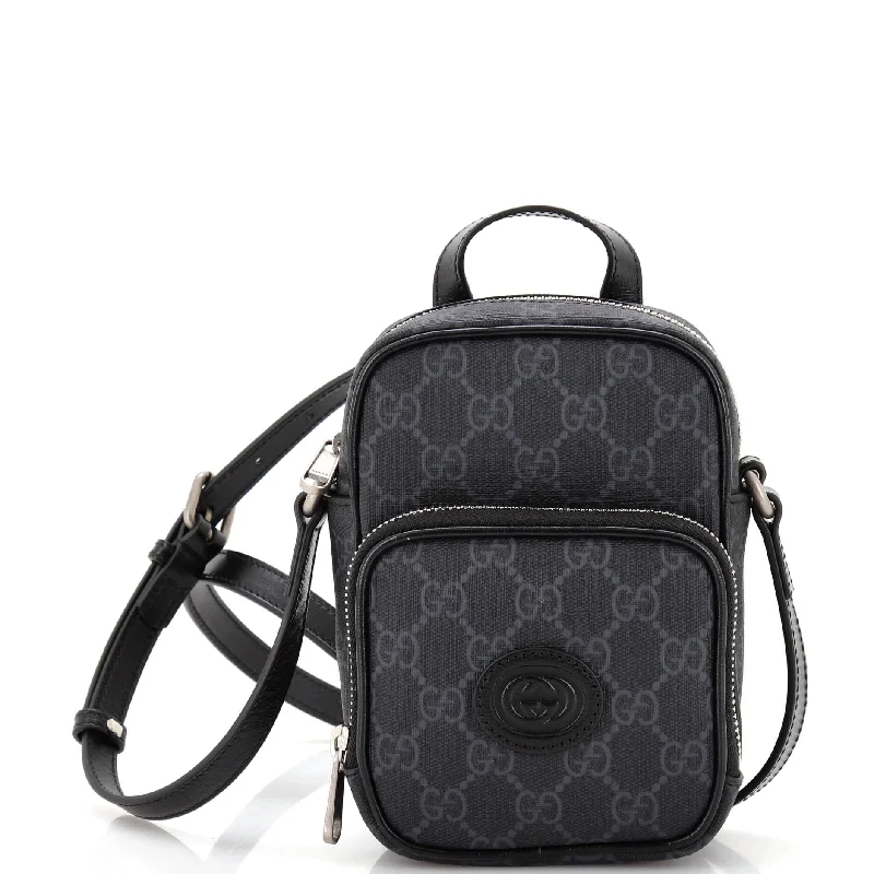 Leather - Trimmed Denim Crossbody Bag in Blue for a Vintage - Inspired LookNeo Vintage Top Handle Crossbody Bag GG Coated Canvas Mini Leather - Trimmed Denim Crossbody Bag in Blue for a Vintage - Inspired LookNeo Vintage Top Handle Crossbody Bag GG Coated Canvas Mini