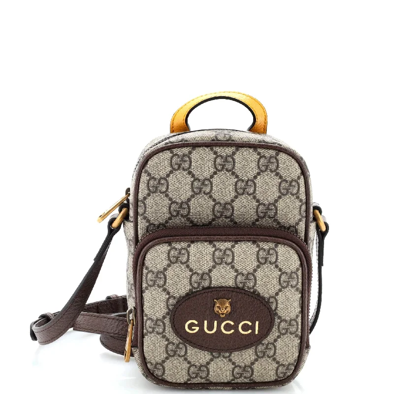 Women's Crossbody Bag with Multiple Compartments in Gray for Organized Daily UseNeo Vintage Top Handle Crossbody Bag GG Coated Canvas Mini Women's Crossbody Bag with Multiple Compartments in Gray for Organized Daily UseNeo Vintage Top Handle Crossbody Bag GG Coated Canvas Mini