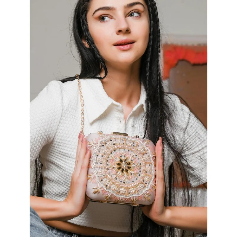 Bejeweled Clutch in Purple for Opera PerformancesOdette Delight Pink Embroidered Clutch Bejeweled Clutch in Purple for Opera PerformancesOdette Delight Pink Embroidered Clutch