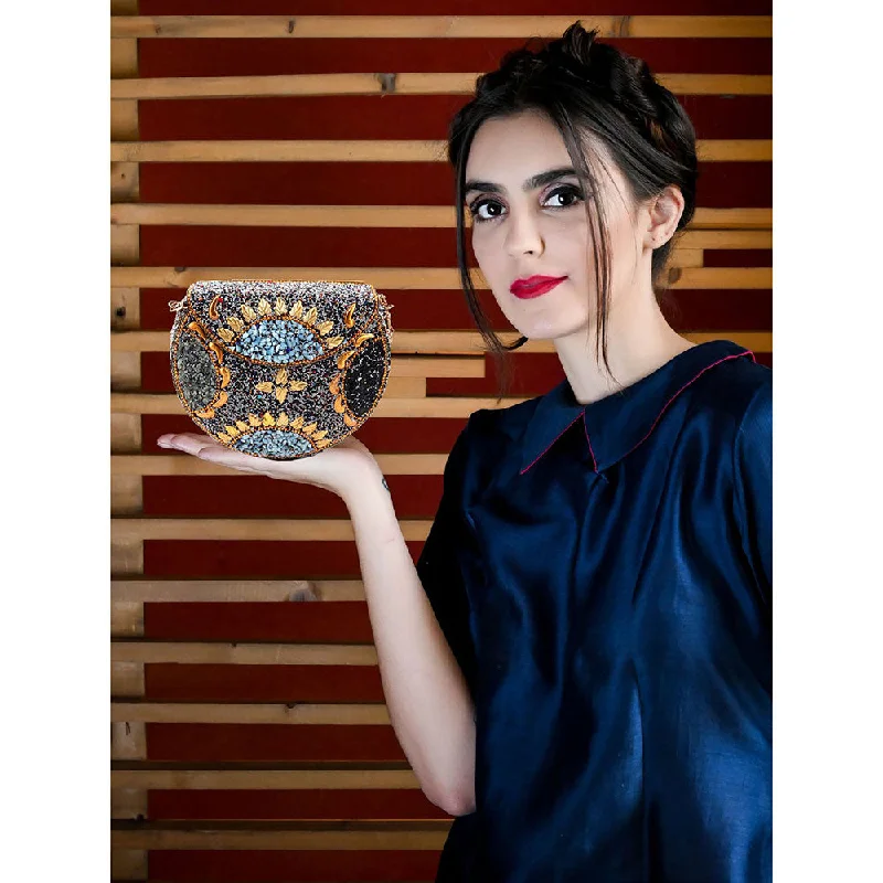 Quilted Leather Evening Bag in Gray for Sophisticated EventsOdette Multi-Color Embroidered Clutches Quilted Leather Evening Bag in Gray for Sophisticated EventsOdette Multi-Color Embroidered Clutches