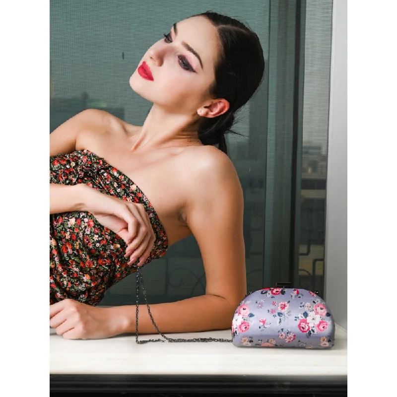 Women's Glittery Clutch in Blue for Disco - Themed EventsOdette Multi-Color Printed Clutch Women's Glittery Clutch in Blue for Disco - Themed EventsOdette Multi-Color Printed Clutch