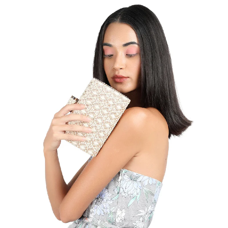Women's Small Beaded Clutch in Silver for New Year's Eve PartyOdette Off White Printed Clutch Women's Small Beaded Clutch in Silver for New Year's Eve PartyOdette Off White Printed Clutch