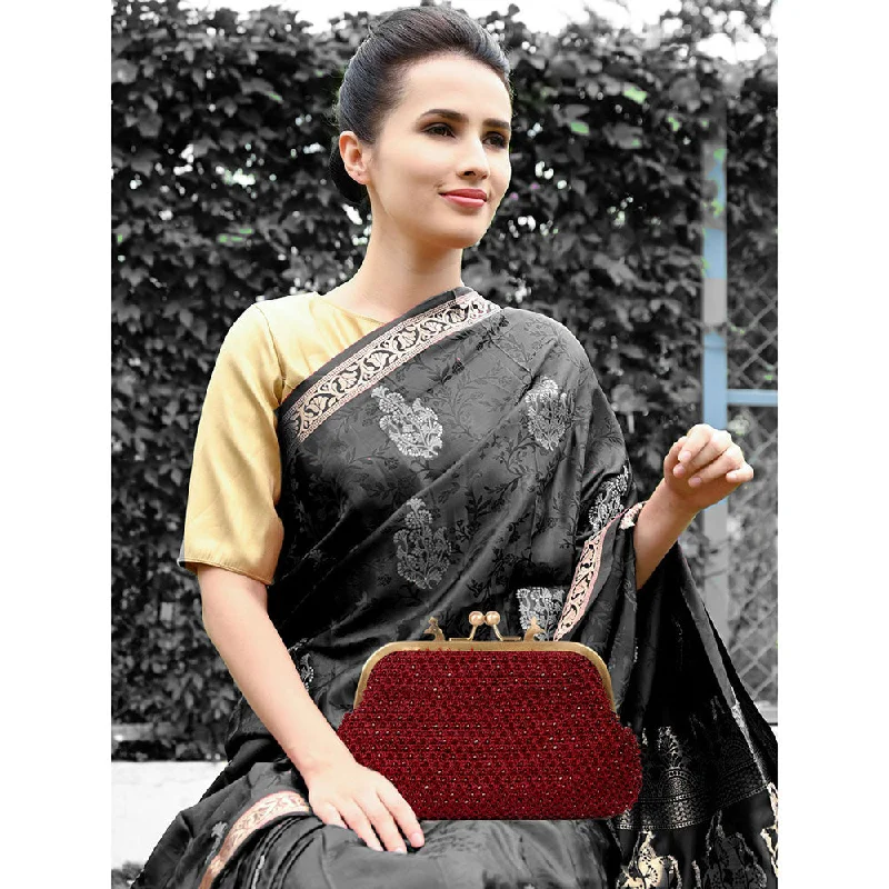 Leather Clutch with Chain Strap in Black for Cocktail PartiesOdette Peacock curved shinny maroon purse Leather Clutch with Chain Strap in Black for Cocktail PartiesOdette Peacock curved shinny maroon purse