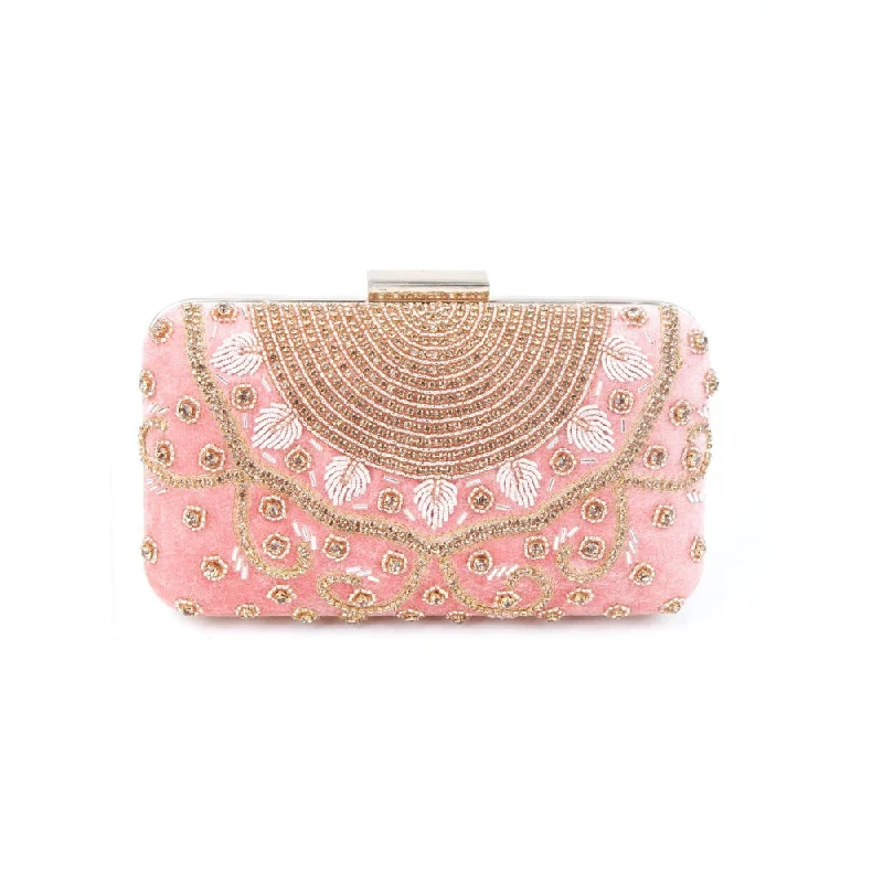 Quilted Leather Evening Bag in Gray for Sophisticated EventsOdette Pink Embellished Clutch Quilted Leather Evening Bag in Gray for Sophisticated EventsOdette Pink Embellished Clutch