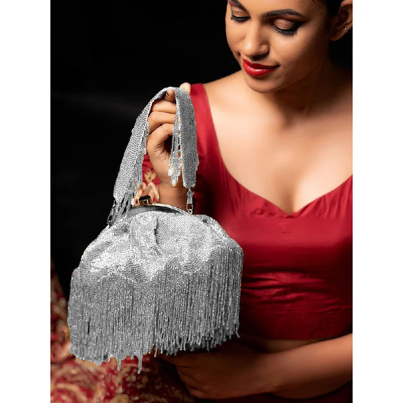 Women's Monogrammed Leather Clutch in Tan for Personalized StyleOdette Silver Printed Clutches Women's Monogrammed Leather Clutch in Tan for Personalized StyleOdette Silver Printed Clutches