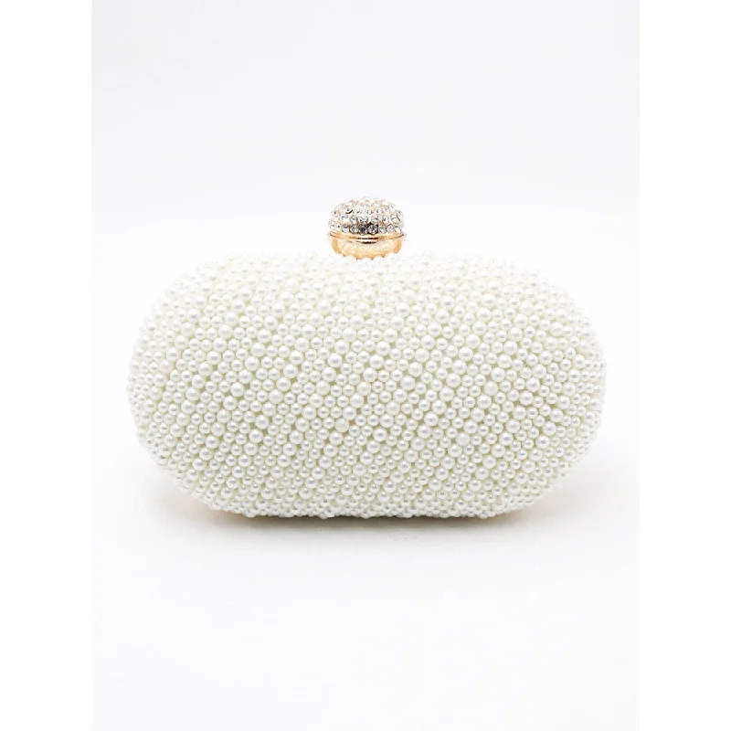 Large Sequin Clutch in Gold for Red - Carpet EventsOdette White Pearly Clutch