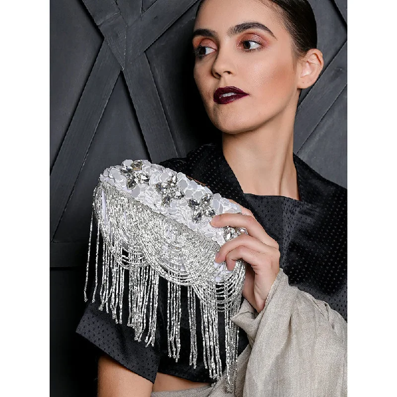 Geometric - Patterned PVC Evening Bag in Multicolor for Trendy Nights OutOdette White Printed Clutches Geometric - Patterned PVC Evening Bag in Multicolor for Trendy Nights OutOdette White Printed Clutches