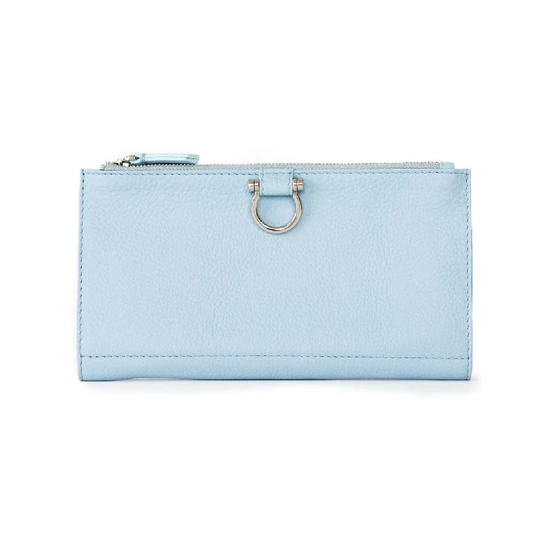 Silver Sky Blue Oil Leather
