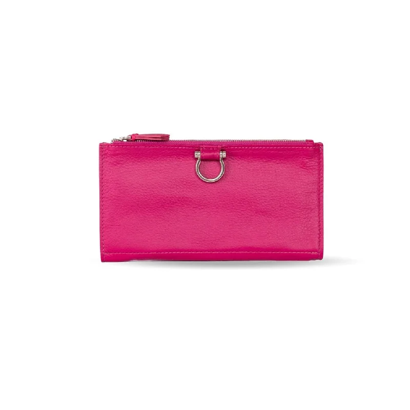 Silver Fuchsia Oil Leather