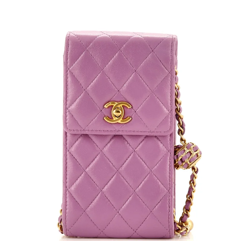 Embroidered Silk Crossbody Bag in Purple for Formal Events and WeddingsPearl Crush Phone Holder Crossbody Bag Quilted Lambskin Embroidered Silk Crossbody Bag in Purple for Formal Events and WeddingsPearl Crush Phone Holder Crossbody Bag Quilted Lambskin
