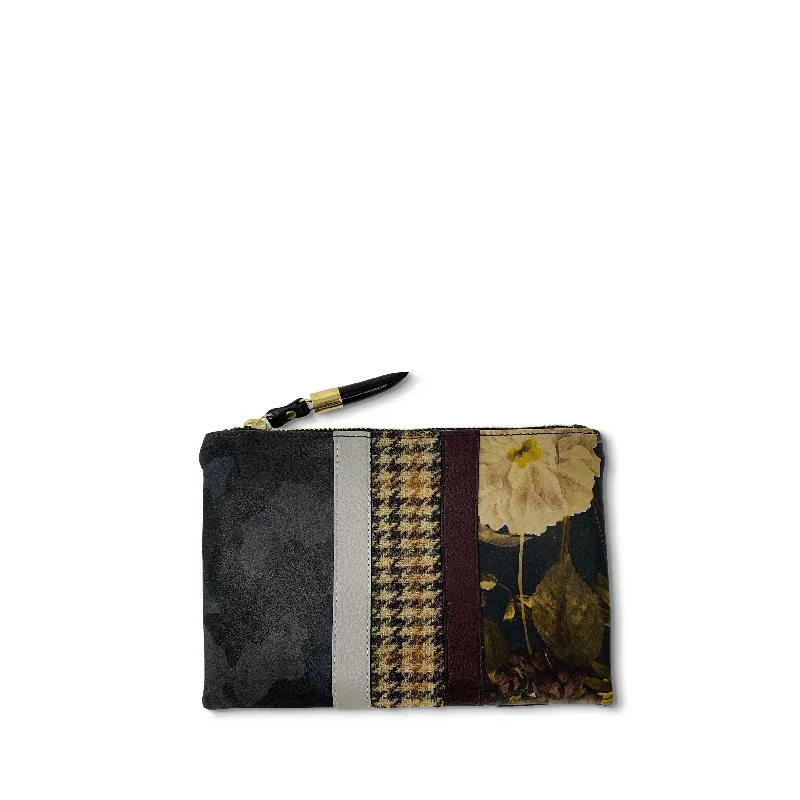 Women's Glittery Clutch in Blue for Disco - Themed EventsBlack Peony, Camo & Harris Tweed - Small Pouch Women's Glittery Clutch in Blue for Disco - Themed EventsBlack Peony, Camo & Harris Tweed - Small Pouch