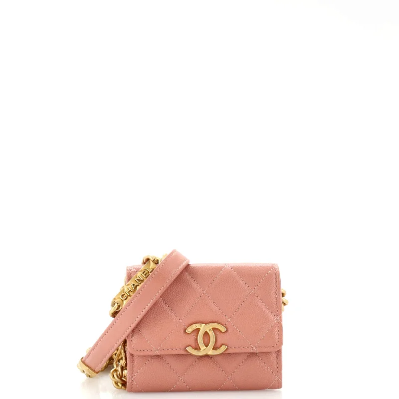 Quilted Leather Crossbody Bag in Cream for a Classic and Elegant AppearancePlate Logo CC Flap Card Holder on Chain Quilted Caviar Mini Quilted Leather Crossbody Bag in Cream for a Classic and Elegant AppearancePlate Logo CC Flap Card Holder on Chain Quilted Caviar Mini