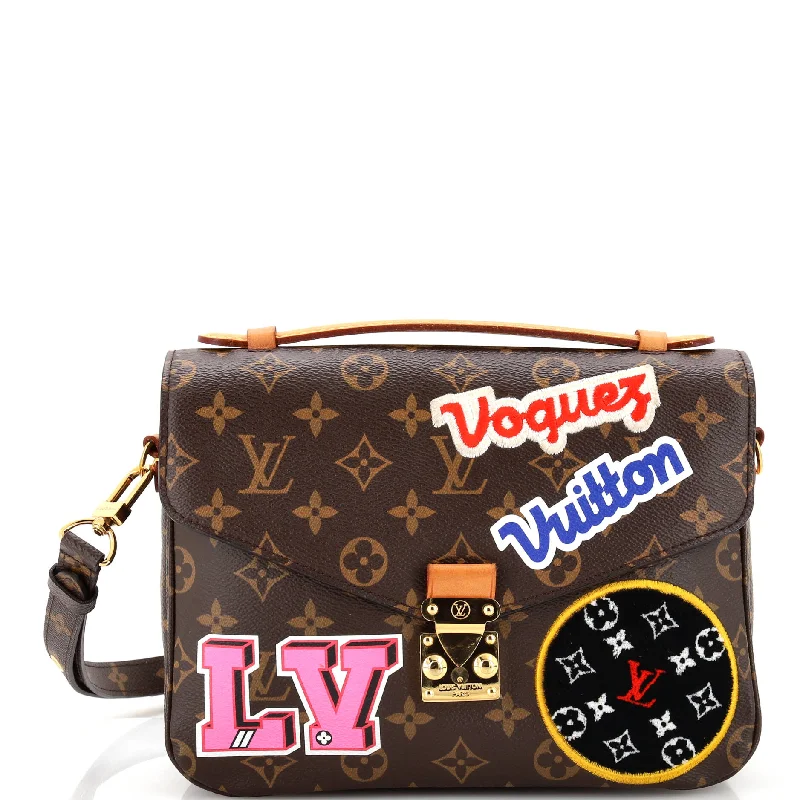 Women's Crossbody Bag with RFID - Blocking Pocket in Black for Safe TravelPochette Metis Limited Edition Patches Monogram Canvas