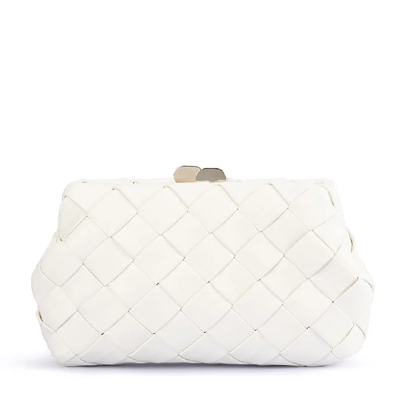 Pearl - Embellished Clutch in Cream for Bridal ShowersQUINN Woven Clutch
