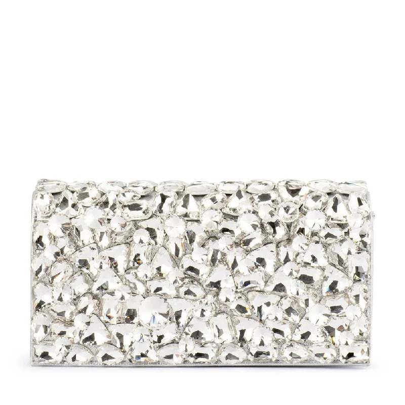 Women's Metallic Leather Clutch in Rose Gold for Valentine's DateRENATA Crystal Encrusted Clutch Women's Metallic Leather Clutch in Rose Gold for Valentine's DateRENATA Crystal Encrusted Clutch