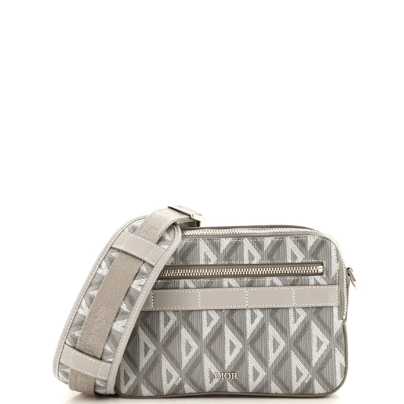 Leather - Trimmed Denim Crossbody Bag in Blue for a Vintage - Inspired LookSafari Messenger Bag CD Diamond Coated Canvas Leather - Trimmed Denim Crossbody Bag in Blue for a Vintage - Inspired LookSafari Messenger Bag CD Diamond Coated Canvas