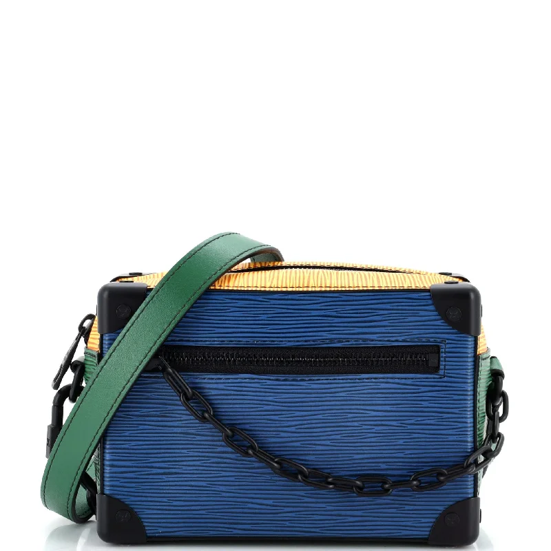 Hand - painted Canvas Crossbody Bag in Yellow for a Unique and Artistic LookSoft Trunk Bag Colorblock Epi Leather Mini Hand - painted Canvas Crossbody Bag in Yellow for a Unique and Artistic LookSoft Trunk Bag Colorblock Epi Leather Mini