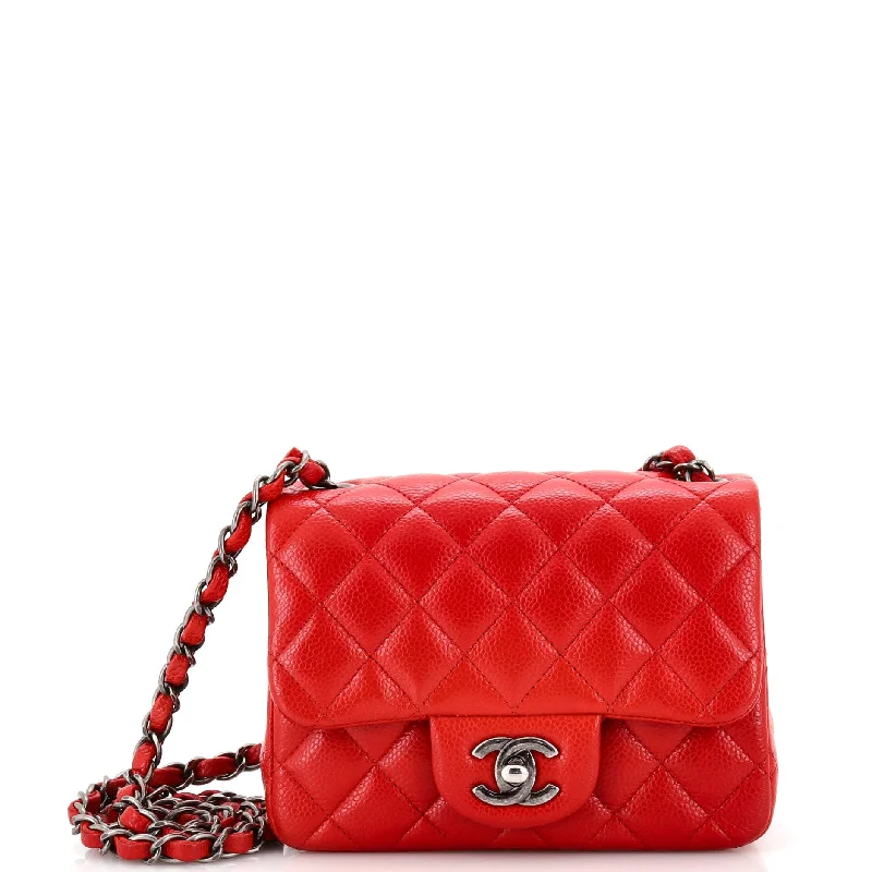 Women's Crossbody Bag with Multiple Compartments in Gray for Organized Daily UseSquare Classic Single Flap Bag Quilted Caviar Mini Women's Crossbody Bag with Multiple Compartments in Gray for Organized Daily UseSquare Classic Single Flap Bag Quilted Caviar Mini