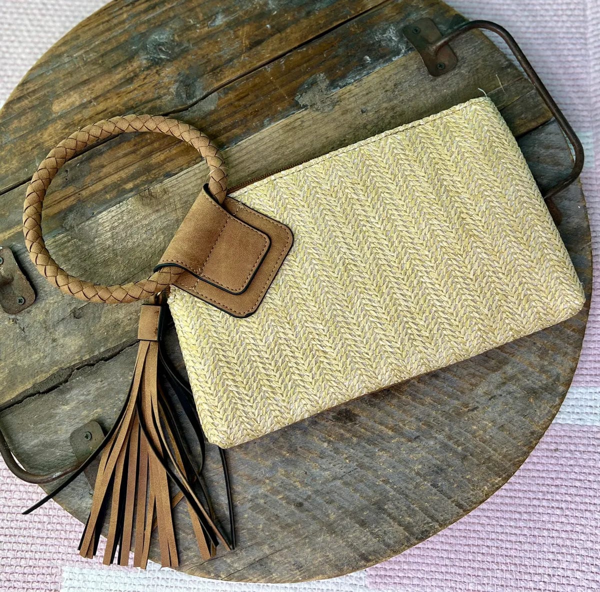 Bejeweled Clutch in Purple for Opera PerformancesST204 Cheyenne Straw Wristlet/Clutch With Tassel Bejeweled Clutch in Purple for Opera PerformancesST204 Cheyenne Straw Wristlet/Clutch With Tassel