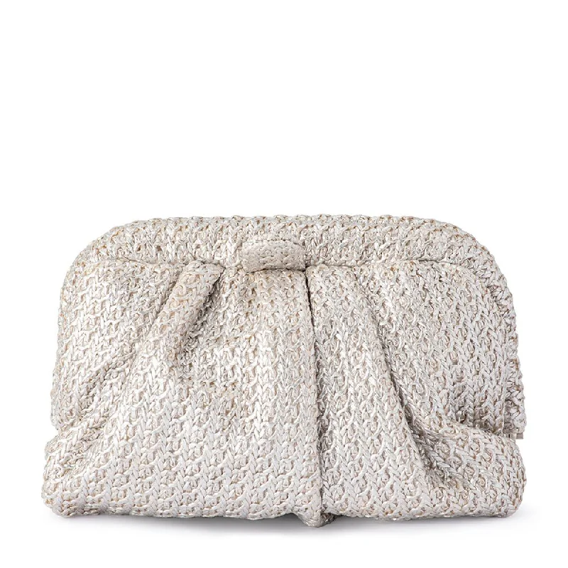 Women's Lizard - Print Clutch in Brown for a Chic LookSTEVIE Pleated Woven Clutch