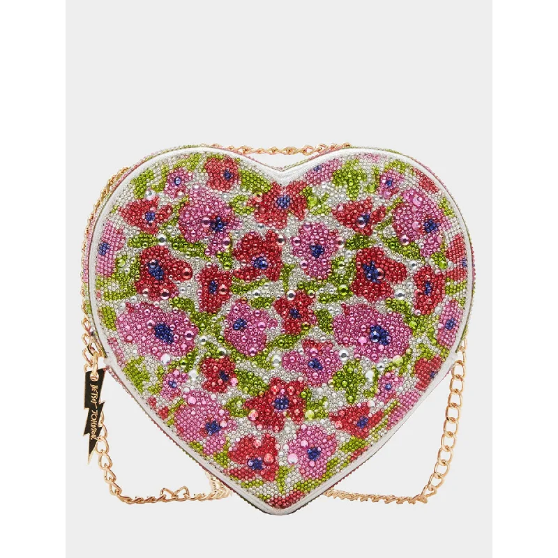 Medium - sized Canvas Crossbody Bag in Beige with Floral Print for Spring OutingsStone Heart Convertible Bag Cream Medium - sized Canvas Crossbody Bag in Beige with Floral Print for Spring OutingsStone Heart Convertible Bag Cream