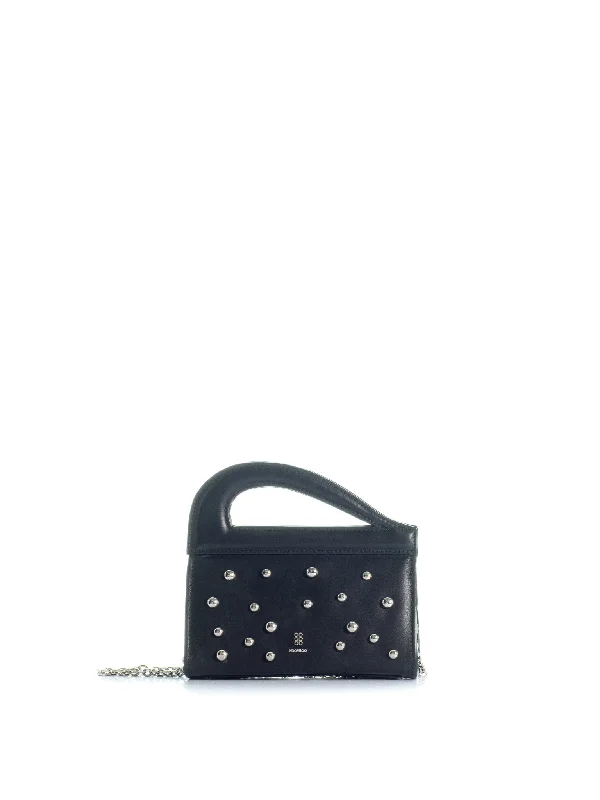 Mirrored Clutch in Silver for Futuristic - Themed GatheringsThe Petite Saline Studs