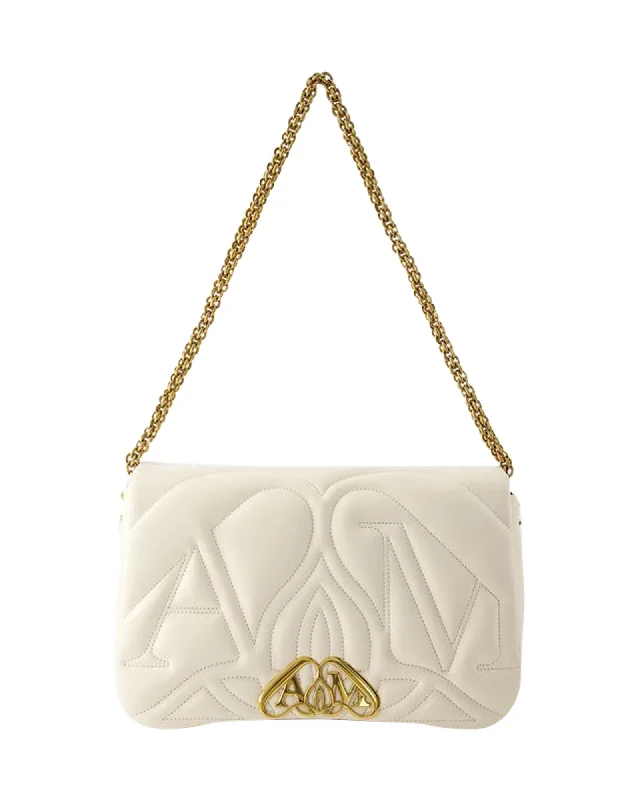 Women's Crossbody Bag with Magnetic Closure in White for Quick AccessThe Seal Crossbody Bag - Alexander McQueen - Leather - Ivory Women's Crossbody Bag with Magnetic Closure in White for Quick AccessThe Seal Crossbody Bag - Alexander McQueen - Leather - Ivory