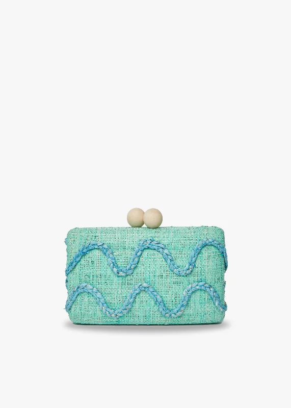 Quilted Leather Evening Bag in Gray for Sophisticated EventsTierra Embroidered Straw Clutch Bag