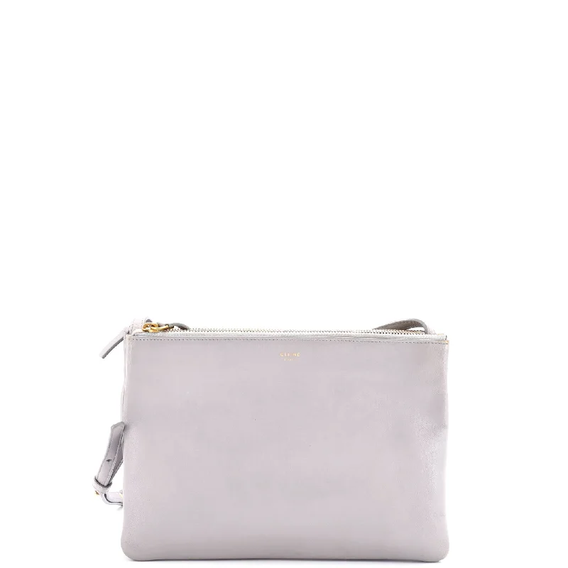 Metallic Crossbody Bag in Silver for New Year's Eve and Special CelebrationsTrio Crossbody Bag Leather Large Metallic Crossbody Bag in Silver for New Year's Eve and Special CelebrationsTrio Crossbody Bag Leather Large