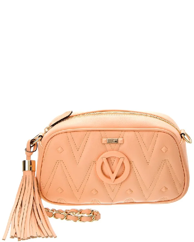 Women's Crossbody Bag with Zippered Pocket on the Back in Red for SecurityValentino by Mario Valentino Bella Diamond Leather Crossbody Women's Crossbody Bag with Zippered Pocket on the Back in Red for SecurityValentino by Mario Valentino Bella Diamond Leather Crossbody