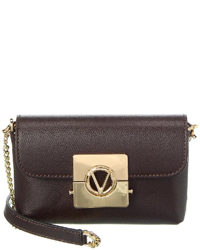 Women's Small Leather Crossbody Bag in Black with Gold Hardware for Evening PartiesValentino by Mario Valentino Lilou Bonbonniere Leather Crossbody Women's Small Leather Crossbody Bag in Black with Gold Hardware for Evening PartiesValentino by Mario Valentino Lilou Bonbonniere Leather Crossbody