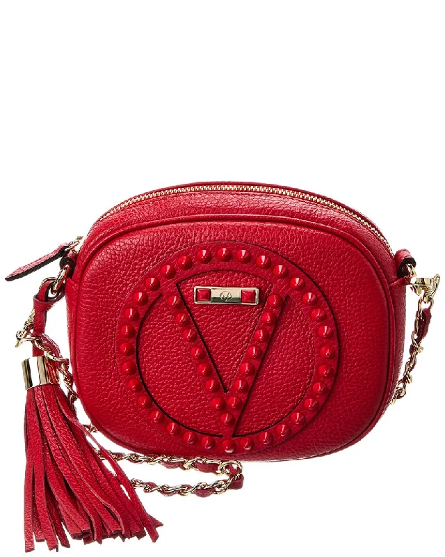 Women's Crossbody Bag with RFID - Blocking Pocket in Black for Safe TravelValentino by Mario Valentino Nina Rock Leather Crossbody Women's Crossbody Bag with RFID - Blocking Pocket in Black for Safe TravelValentino by Mario Valentino Nina Rock Leather Crossbody