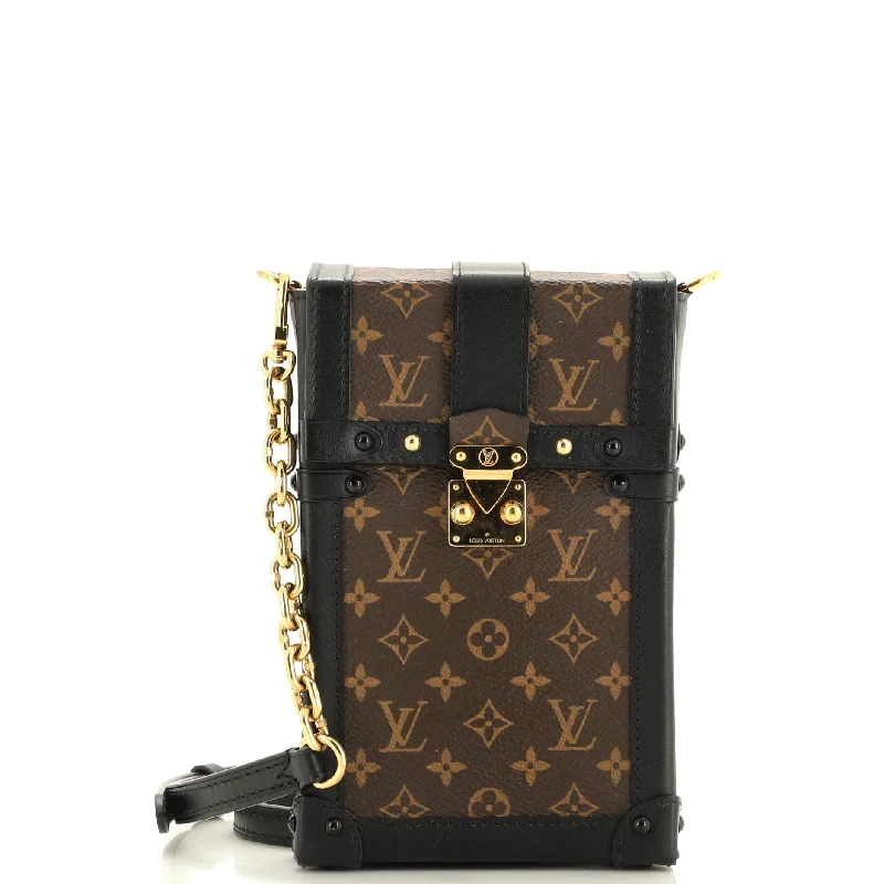 Women's Crossbody Bag with Zippered Pocket on the Back in Red for SecurityVertical Trunk Pochette Monogram Canvas Women's Crossbody Bag with Zippered Pocket on the Back in Red for SecurityVertical Trunk Pochette Monogram Canvas
