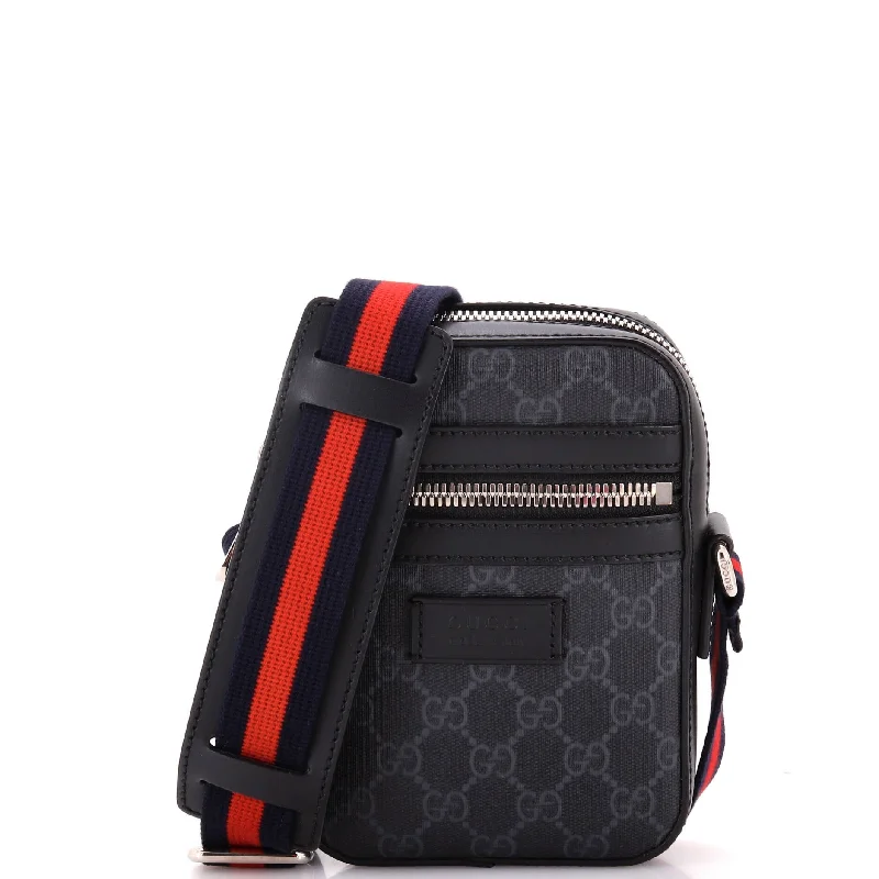 Women's Crossbody Bag with Chain Strap in Gold for a Glamorous TouchWeb Strap Front Zip Messenger Bag GG Coated Canvas Mini Women's Crossbody Bag with Chain Strap in Gold for a Glamorous TouchWeb Strap Front Zip Messenger Bag GG Coated Canvas Mini