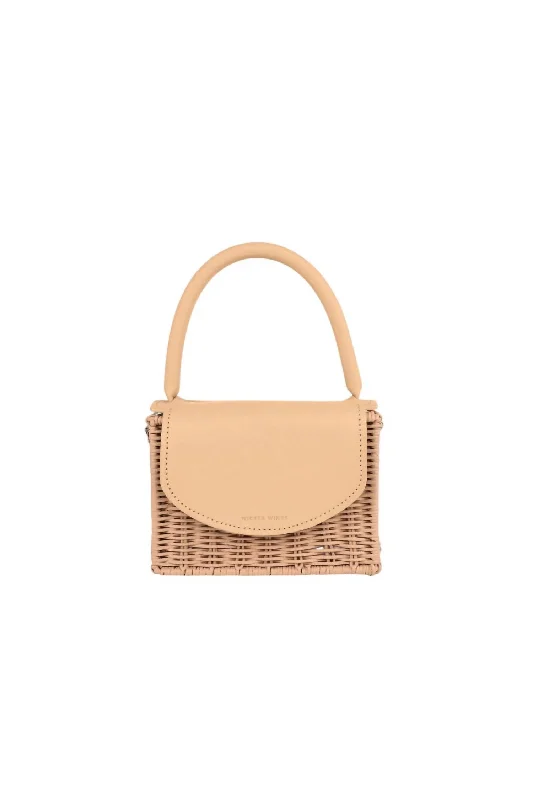 Leather - Trimmed Denim Crossbody Bag in Blue for a Vintage - Inspired LookWomen's Babing Bag In Camel Leather - Trimmed Denim Crossbody Bag in Blue for a Vintage - Inspired LookWomen's Babing Bag In Camel