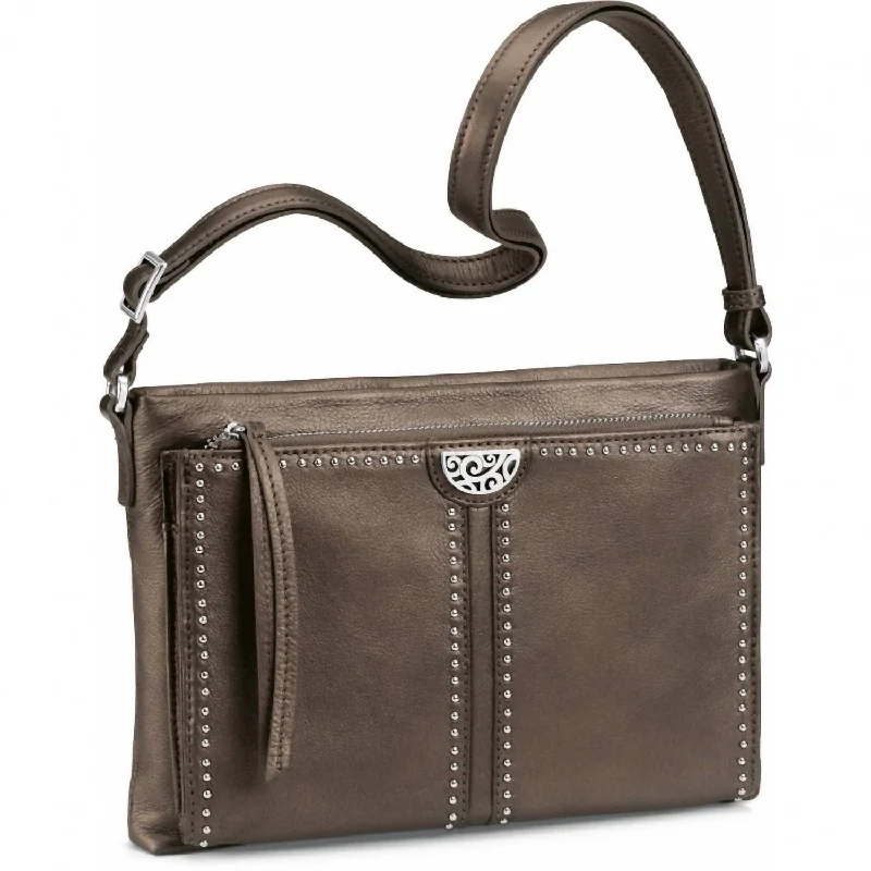 Women's Crossbody Bag with Multiple Compartments in Gray for Organized Daily UseWomen's Pewter Jagger Cross-Body Women's Crossbody Bag with Multiple Compartments in Gray for Organized Daily UseWomen's Pewter Jagger Cross-Body