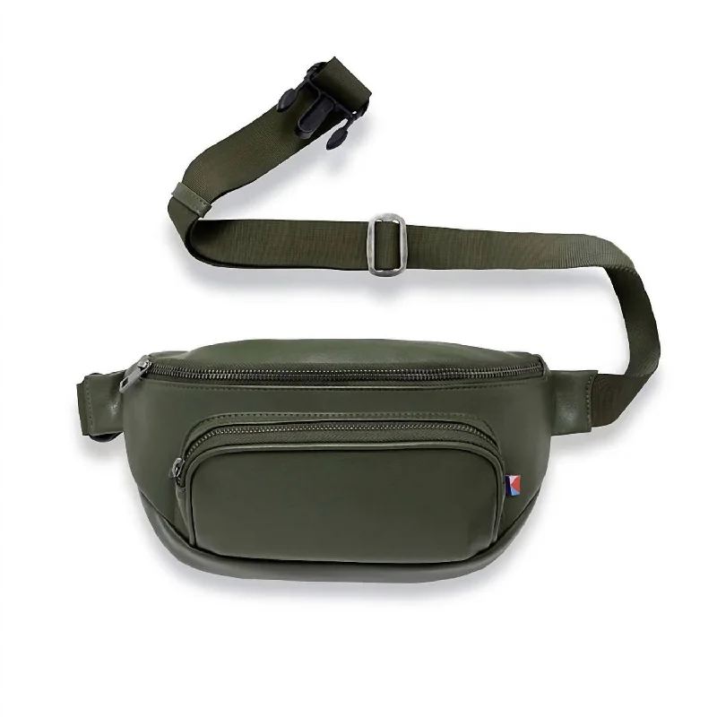 Women's Crossbody Bag with Zippered Pocket on the Back in Red for SecurityWomen's Vegan Leather Fanny Pack Bag In Olive Women's Crossbody Bag with Zippered Pocket on the Back in Red for SecurityWomen's Vegan Leather Fanny Pack Bag In Olive